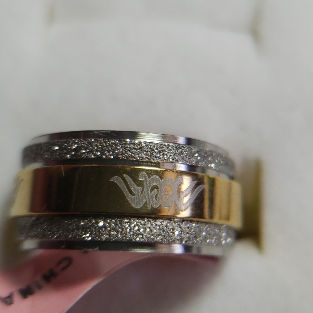 Mens Two Tone Spinner Rings [8]